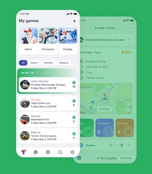 GameOn mobile app shown on a smartphone